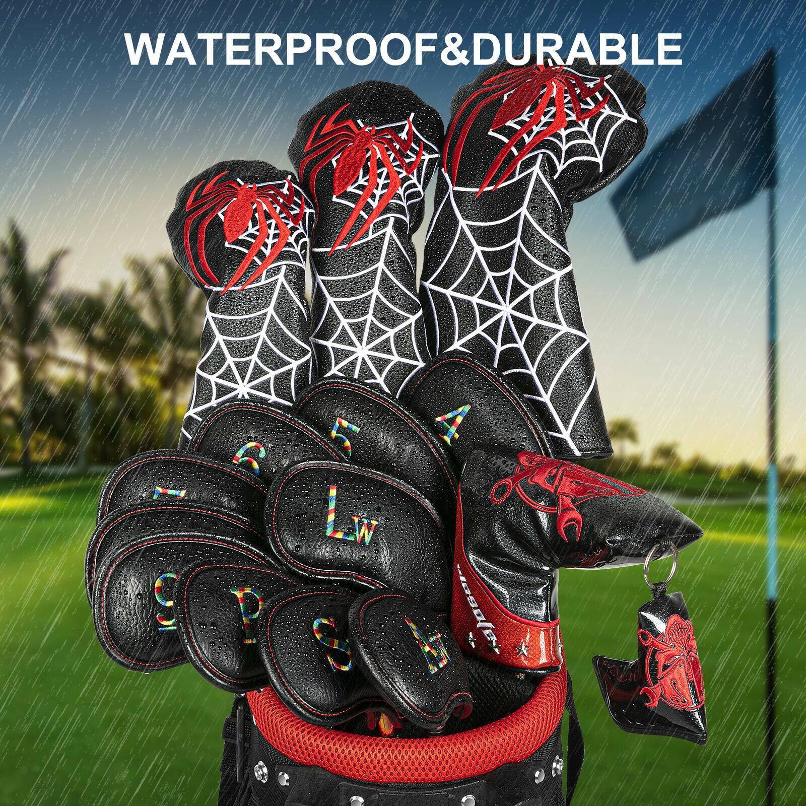 11 Pcs/Set Durable Waterproof Leather Golf Iron Headcover Club Guard Hybrid