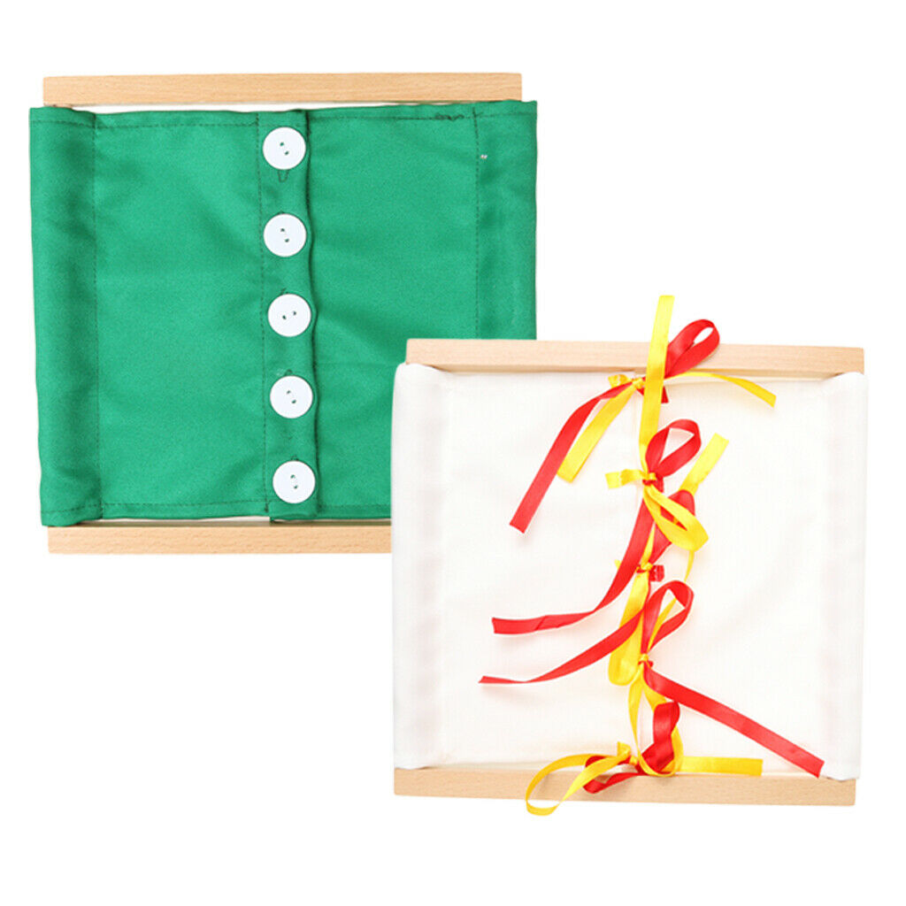 Set Of 2 Montessori Bow Tying Buttoning Dressing Frames for Baby Early