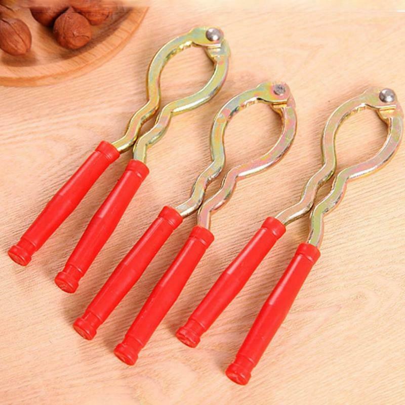 Metal Walnut Cracker Tool Non-Slip Plastic Handle Nutcracker Nut Shell Opener
