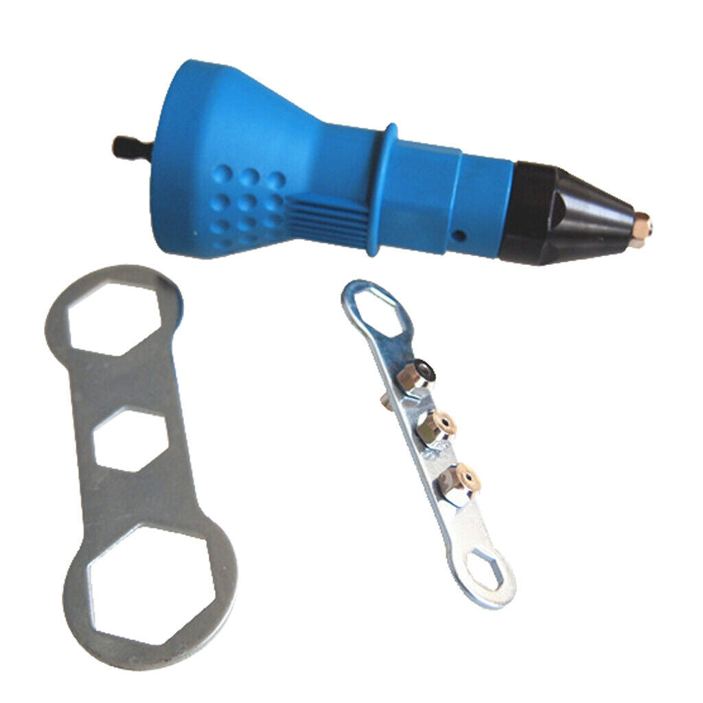 Rivets Gun Wrench Rivets Head 6 Piece Set Blue Plastic + Alloy Rivets Tools