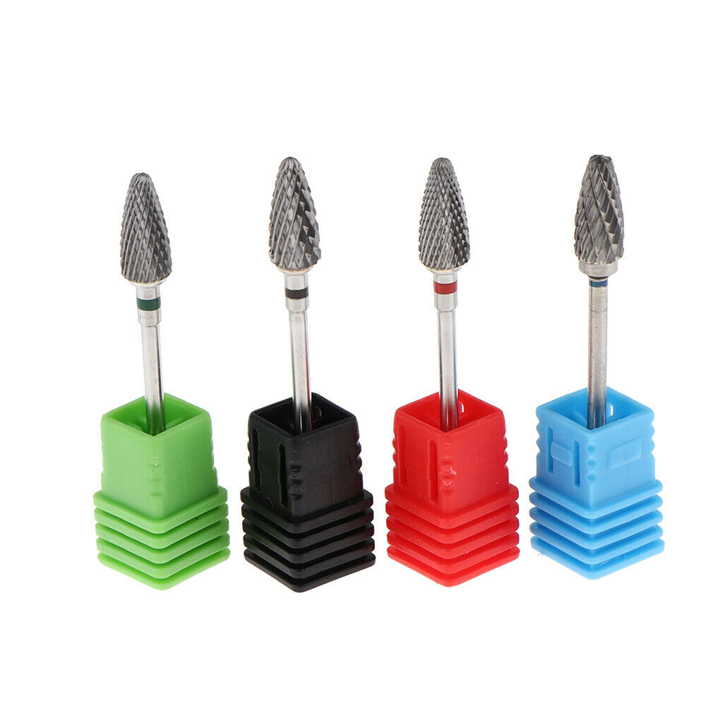 4 Piece Electric Manicure Drill Bits, Barrel Head, Acrylic Gels