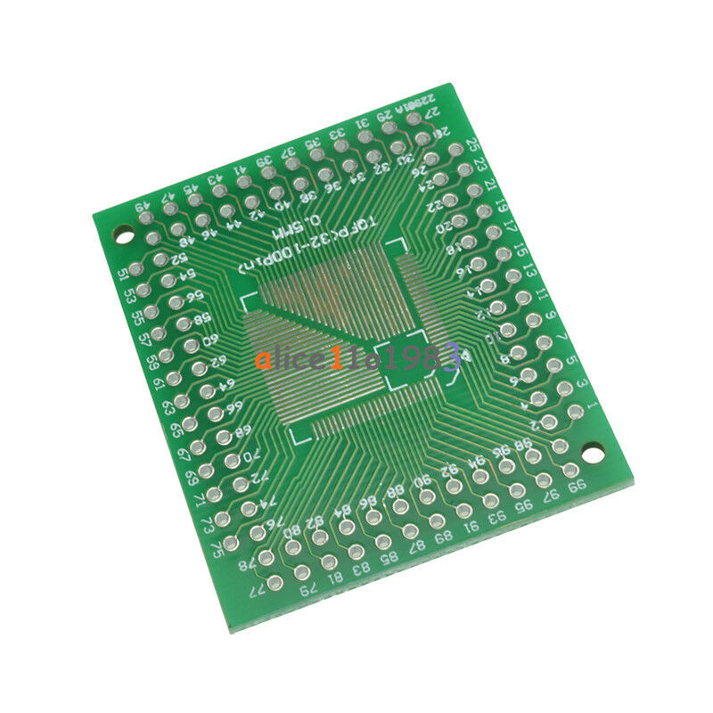 5Pcs QFP/TQFP/FQFP/LQFP 32/44/64/80/100 To DIP Adapter PCB Board Converter