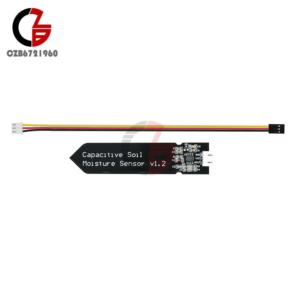 2PCS Analog Capacitive Soil Moisture Sensor V1.2 Corrosion Resistant DC 3.3-5.5V