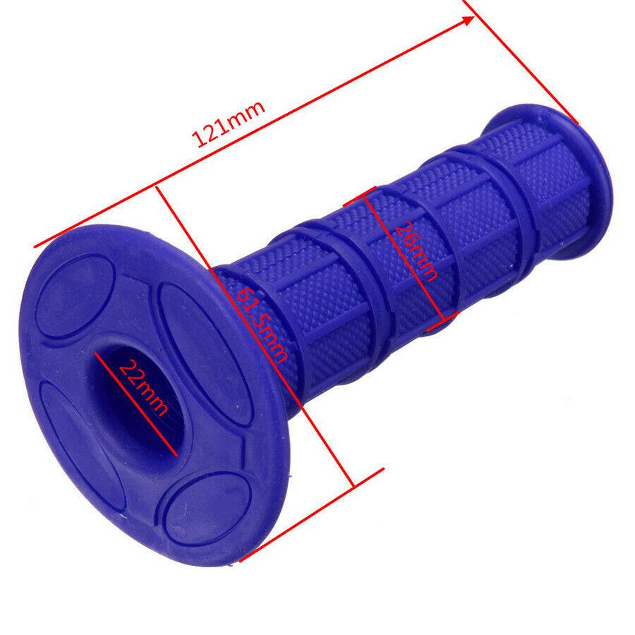 2Pcs 7/8" Universal Motorcycle Blue Left & Right Handle Throttle Clamp Hand Grip