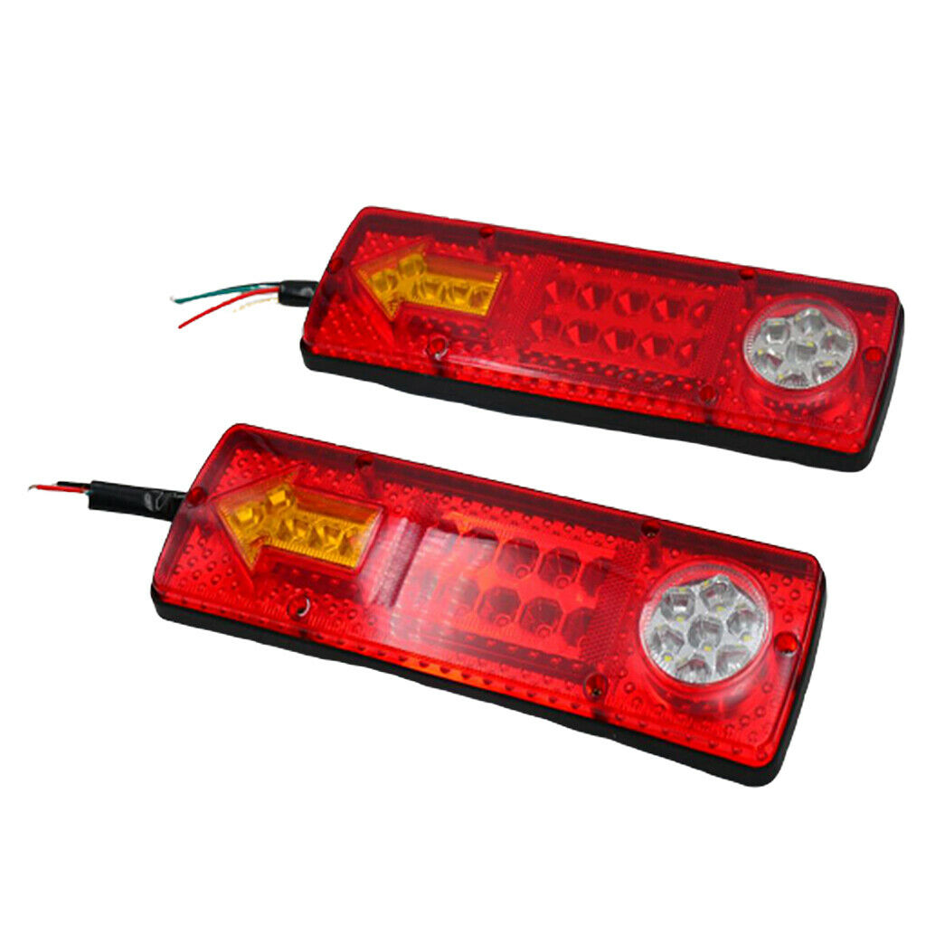 2pcs LED Truck Trailer Tail Lights Turn Signal Indicator Brake Rear Lamp