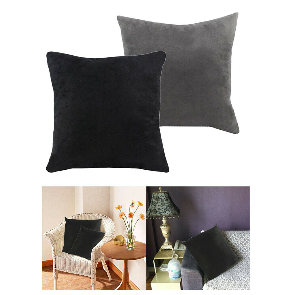 2x Velvet Square Pillow Covers Cushion Pillowcases Soft Bedroom 18x18inch
