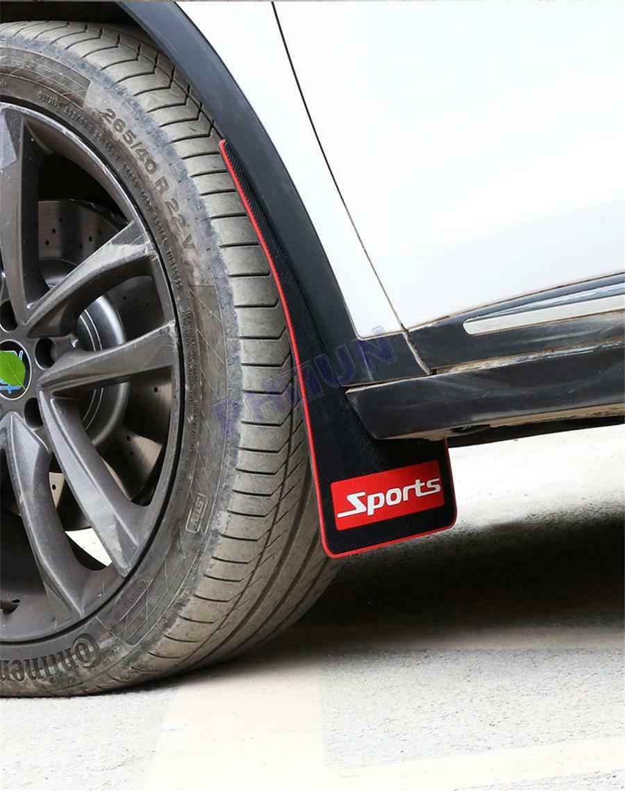 Universal Car Truck Mud Flap Mudguards Fender Black & Red Sport Styling 2PCS