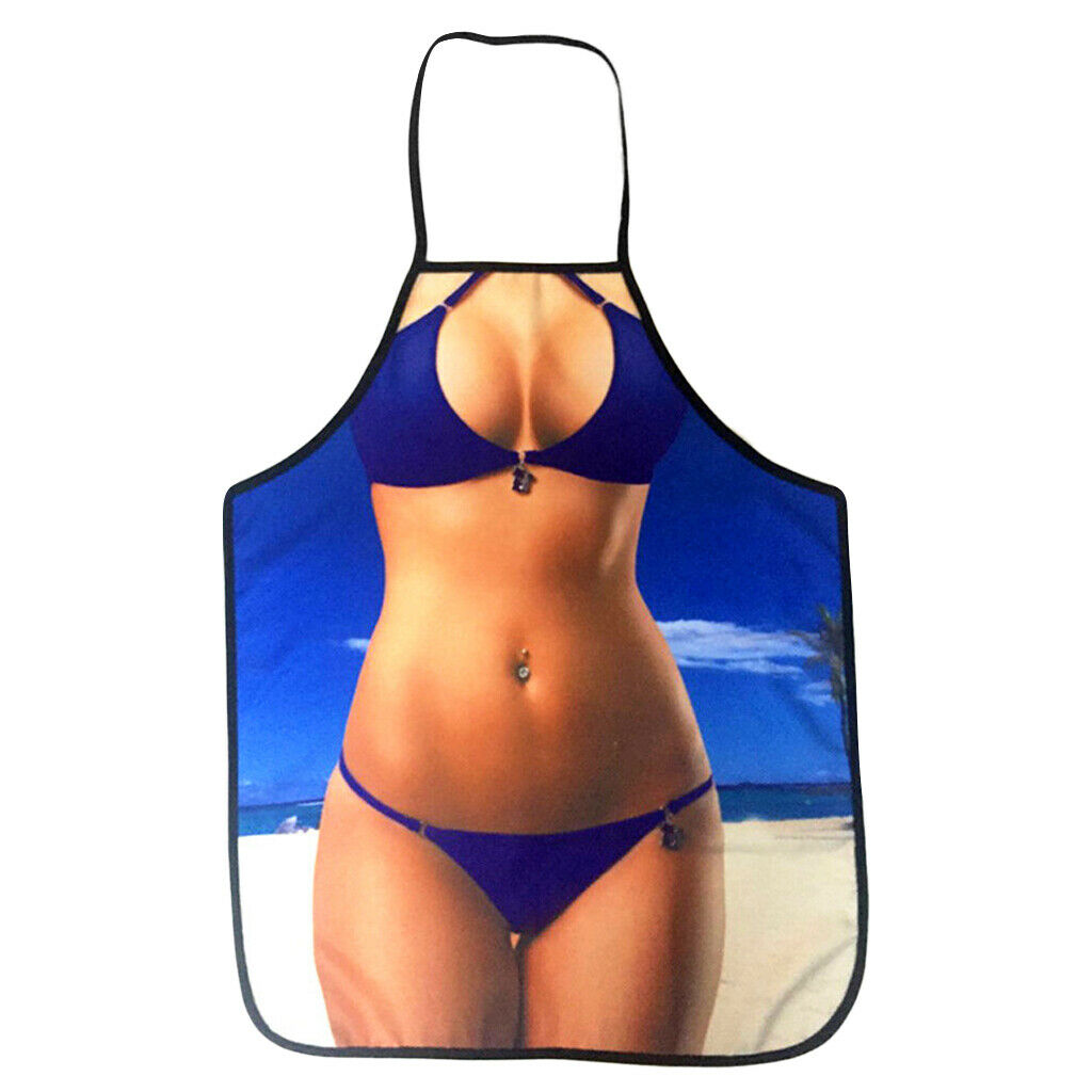 Funny Kitchen Cook Bib Apron Beach Bikini Cooking Apron Amusing Unisex Gift