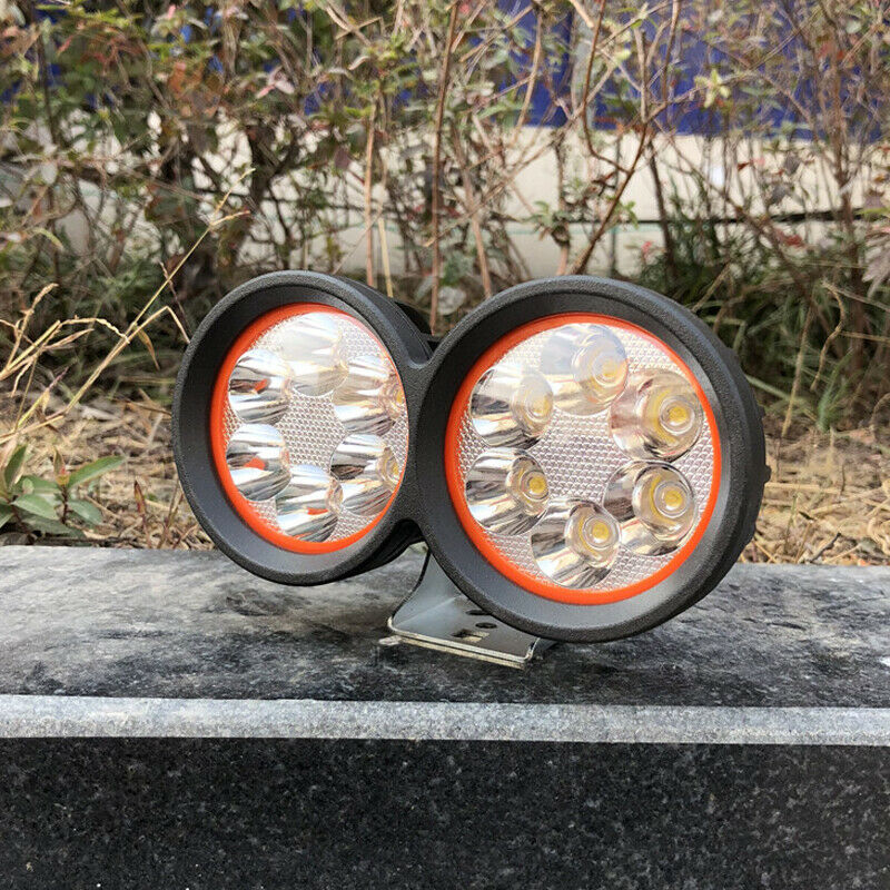 Motorcycle Bike LED Front Dual Spot Light Headlight Driving Waterproof Fog Lamp
