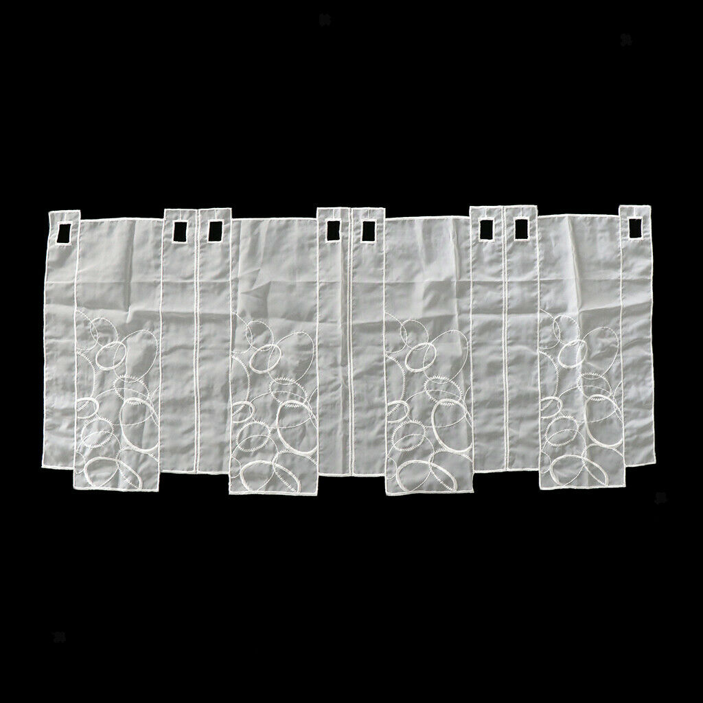 Perforated Small Half Curtain Roman Drape Kitchen Voile Sheer  45x96cm