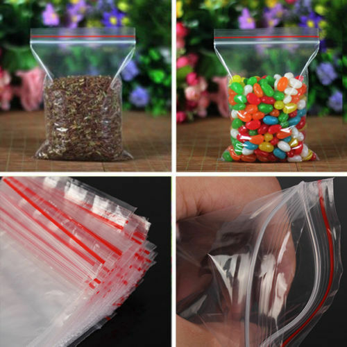 Small Clear Bag Plastic Grip Self Seal Resealable Reclosable Zip Lock  100pcs