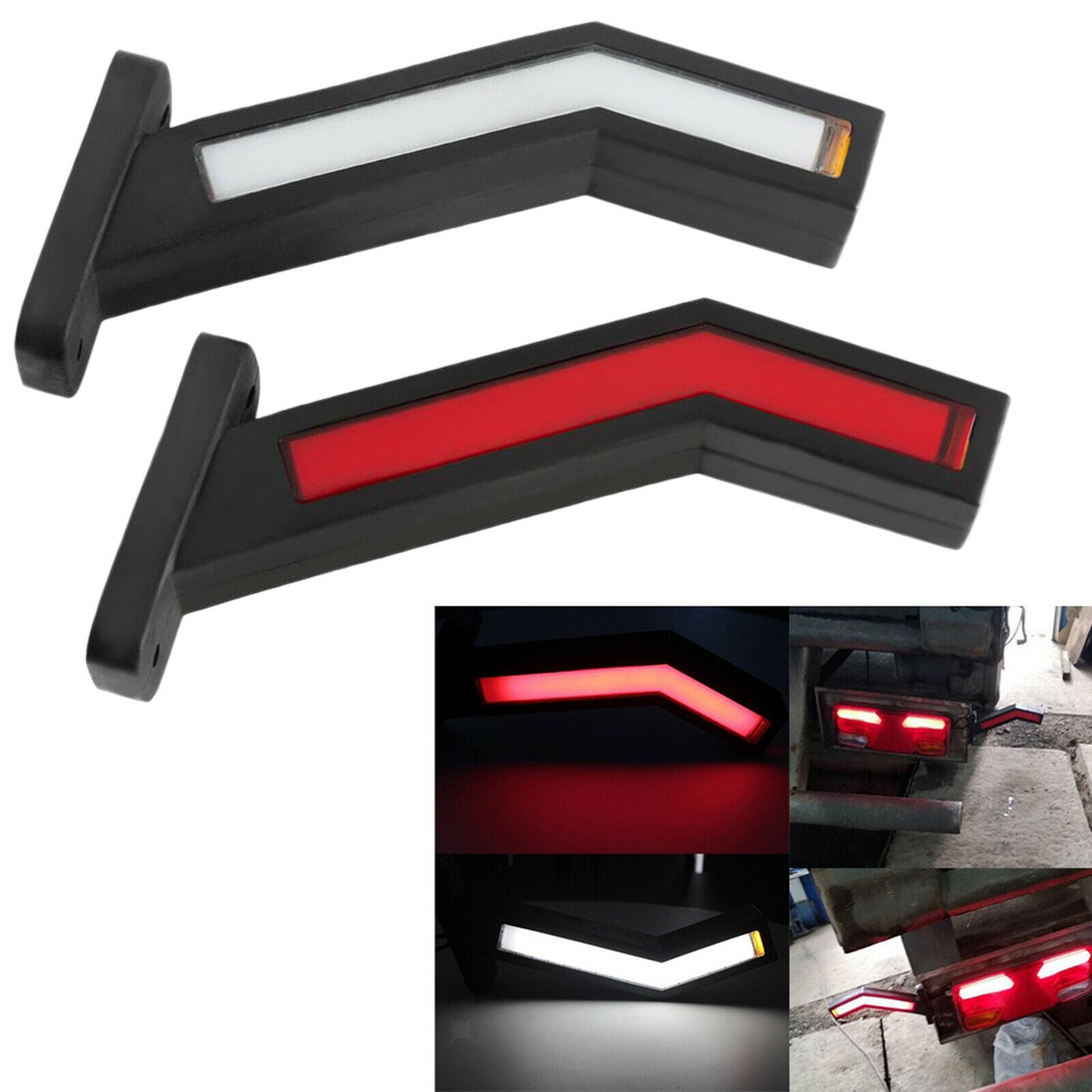2Pcs LED Neon Stalk Side Marker Lights Lamp End Outline Lighting Waterproof