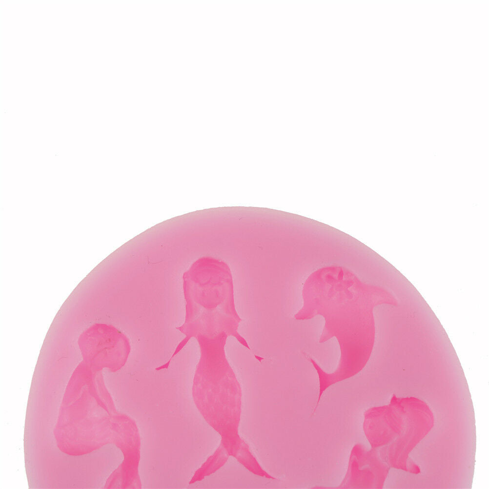 mermaid silicone fondant cake mould decorating mold chocolate baking tool.l8