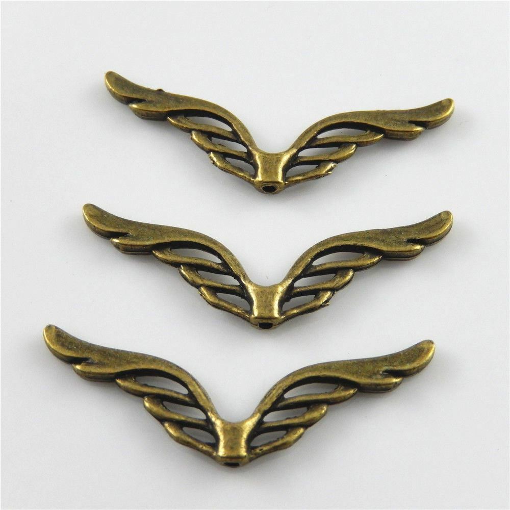 Antiqued Bronze Color Fly Wing Shaped Jewelry Findings Pendants Charms 50pcs