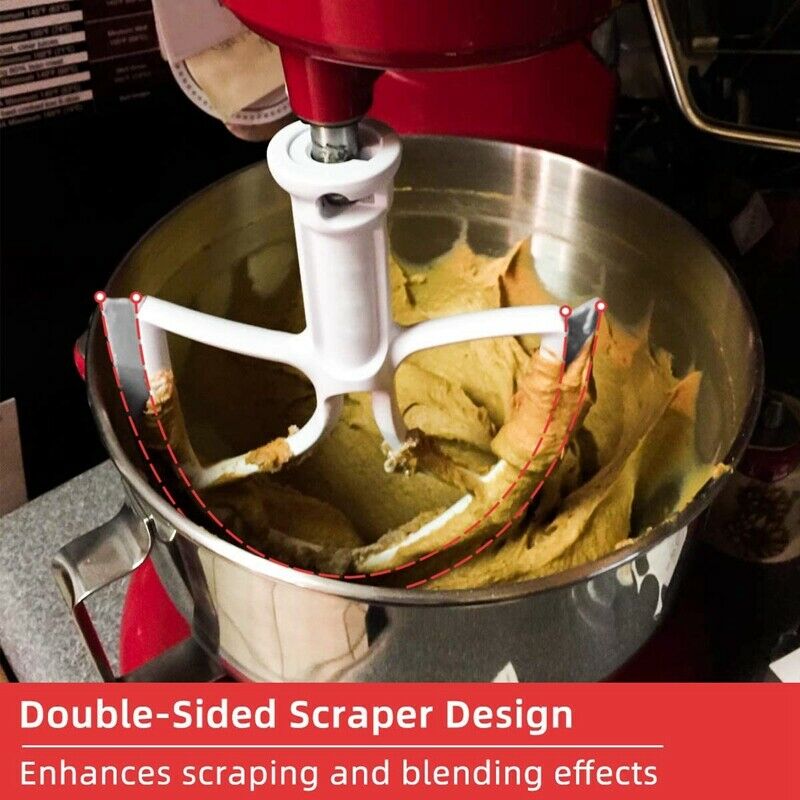 5QT Flat Beater for KitchenAid Stand Mixer Bowl Scraper,Paddle Replacement AB2H6