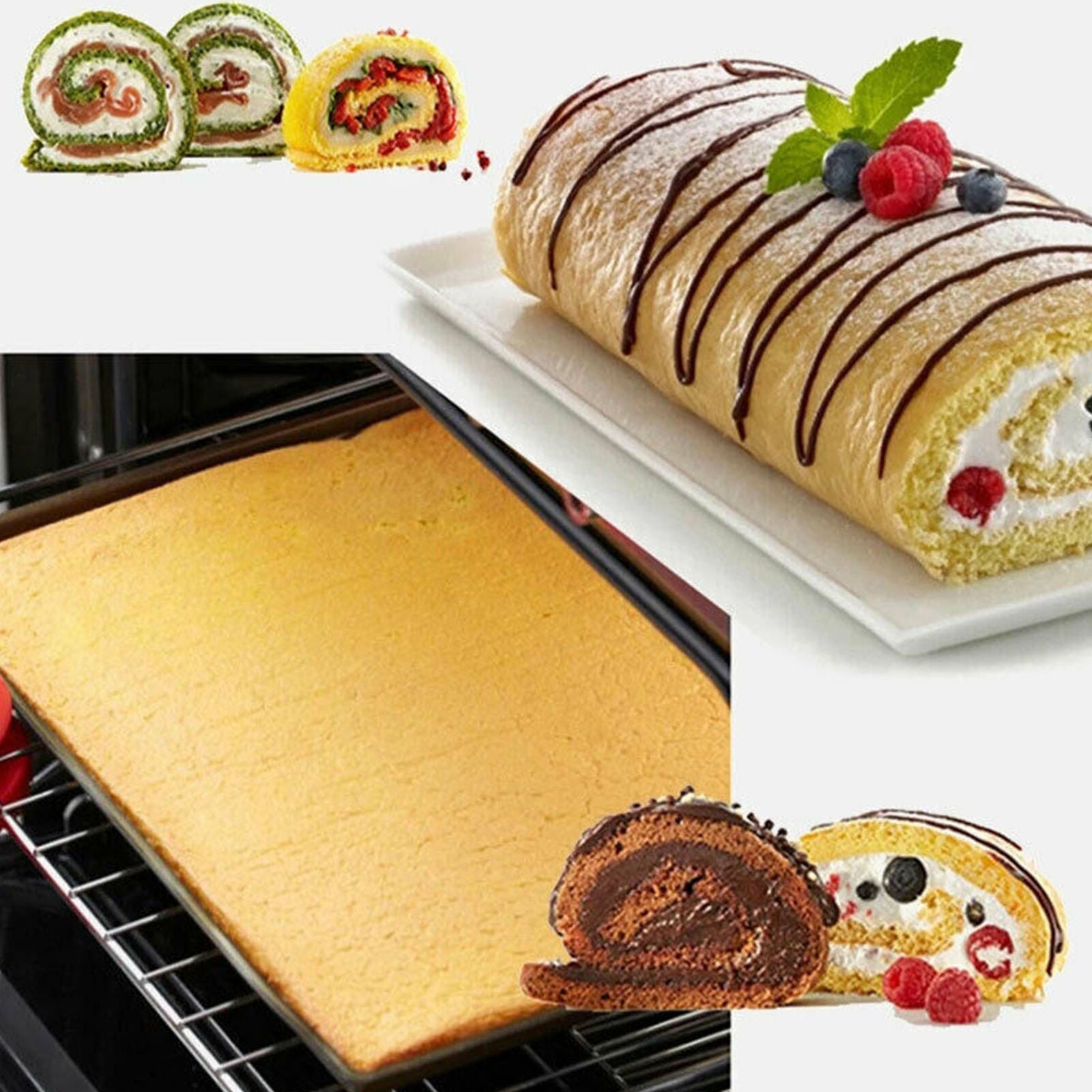 Silicone Baking Mat Non-stick Cake Swiss Roll Pastry Tool Muffin Tray Pad