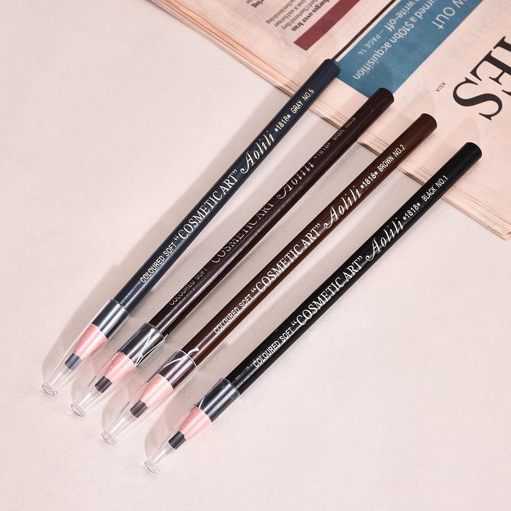 4Pcs Eyebrow Pencil Microblading Outlining Marking Pen Brow Liner Peel-Off Kit