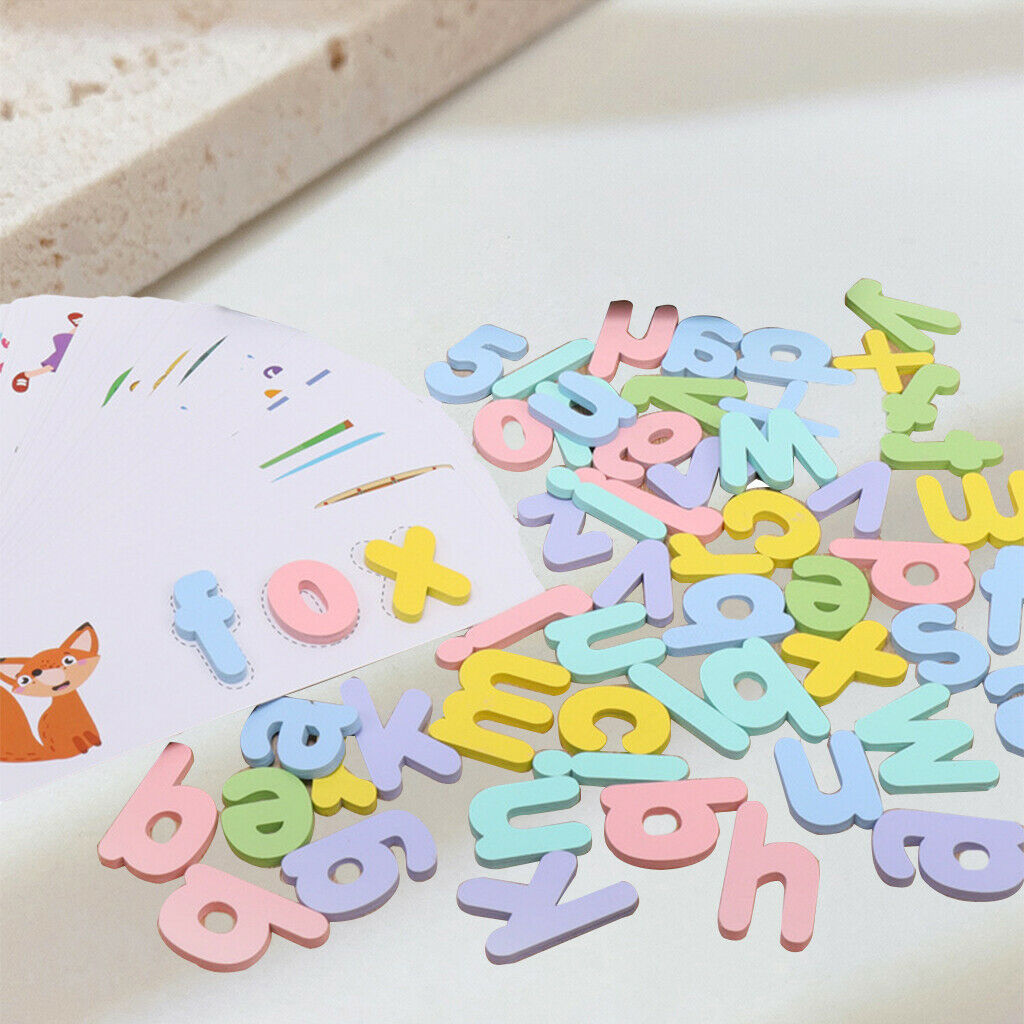 Wooden Alphabet Spelling Word Game Teaching Aids Motor Skill Toys for Kids