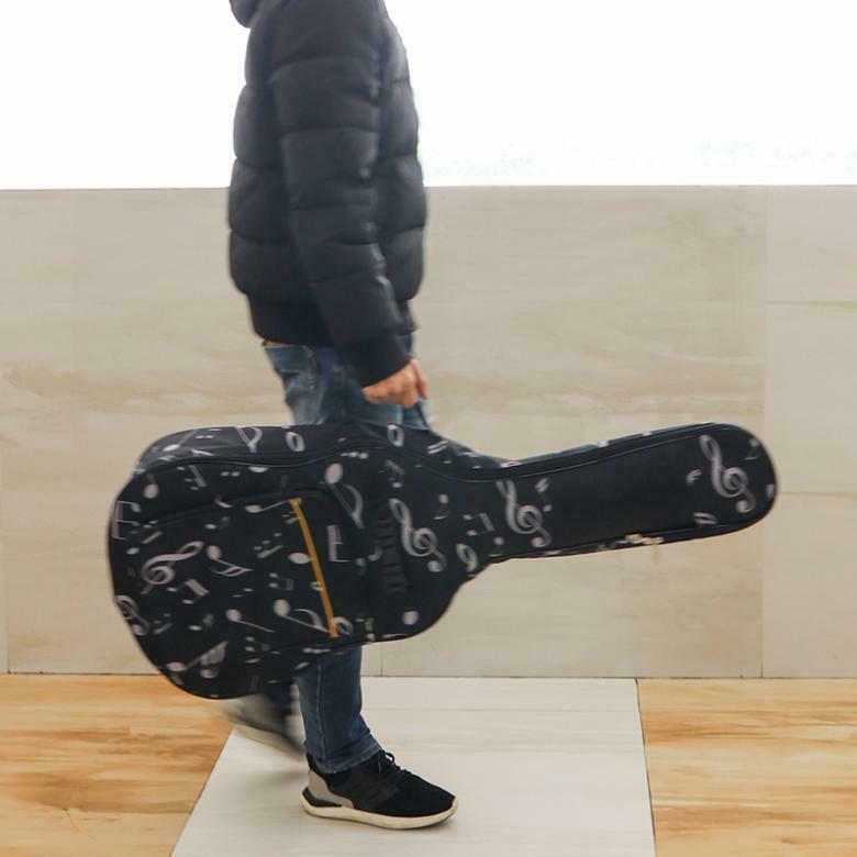 40 41'' Musical Note Folk Acoustic Guitar Case Gig Bag Soft Waterproof  Backpack