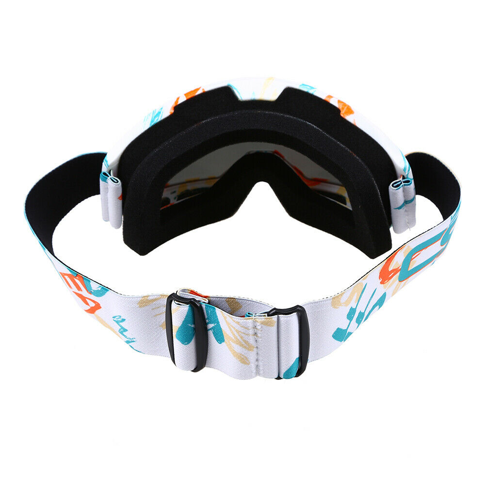 Ski Goggles Glasses Single layer lens UV 400 White & Blue Frame Green LenslZ26sj