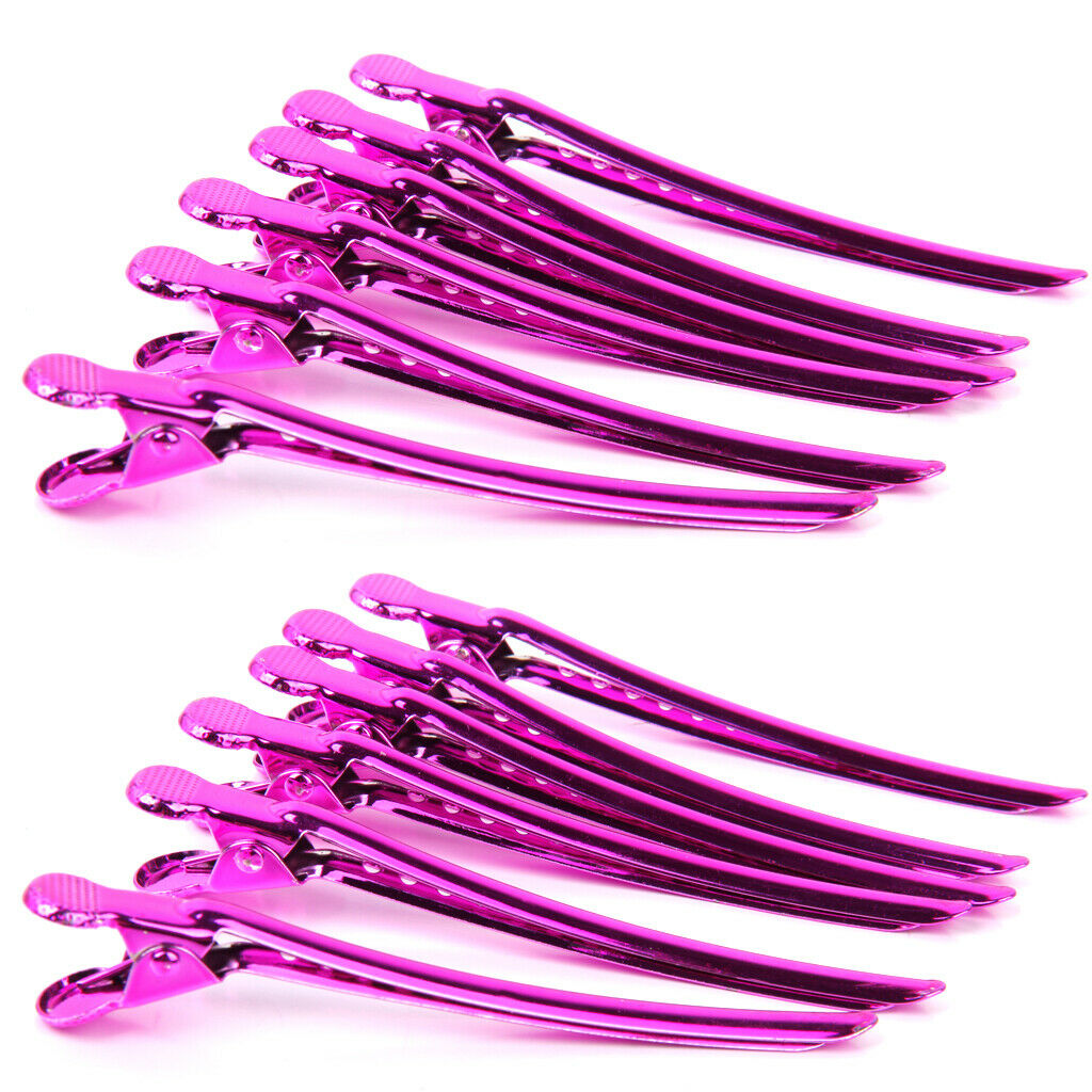12 IRON METAL Barber Cut Alligator Barrettes Clamp Barrettes