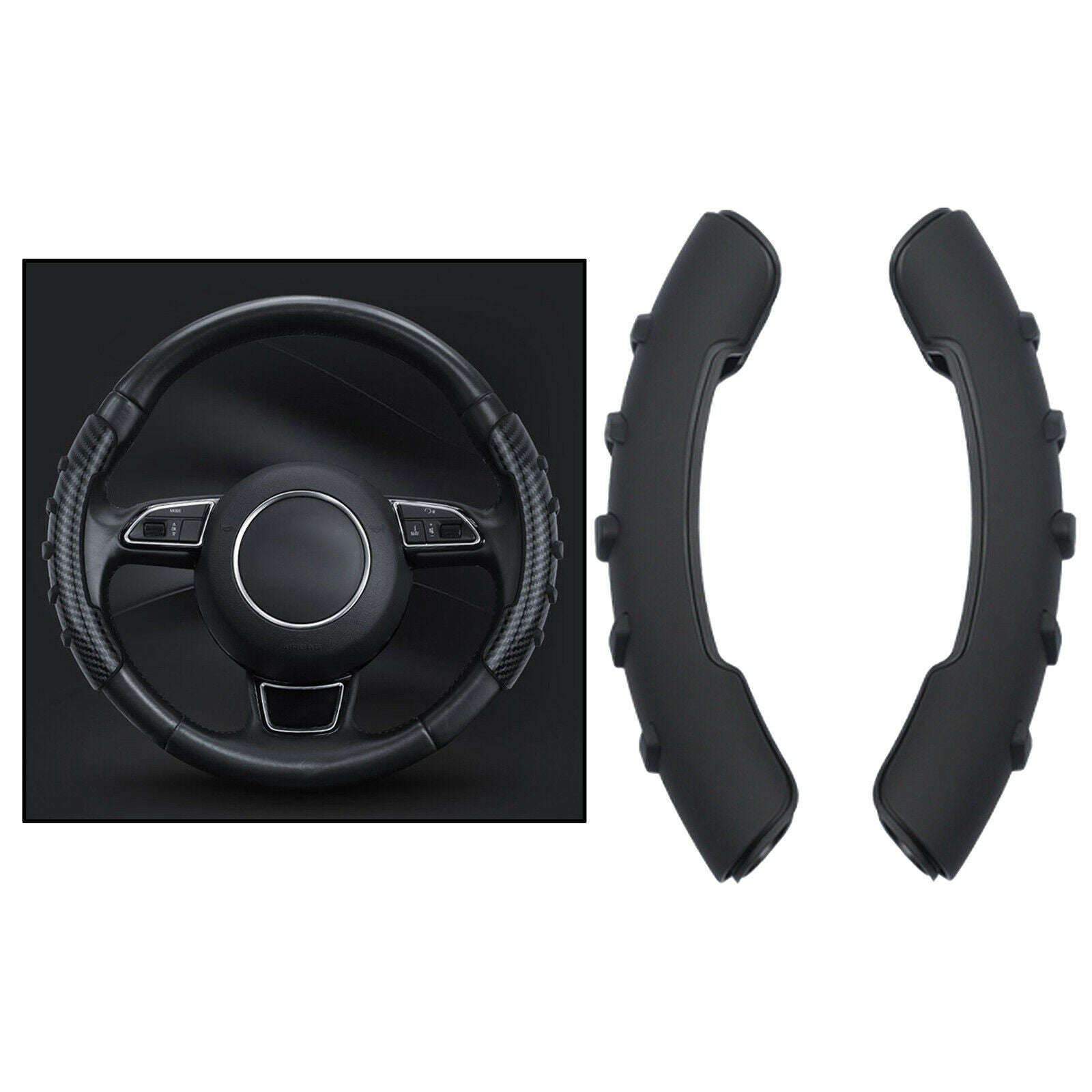 ABS Car Steering Wheel Cover Stress Relief for Most Vehicles black skin