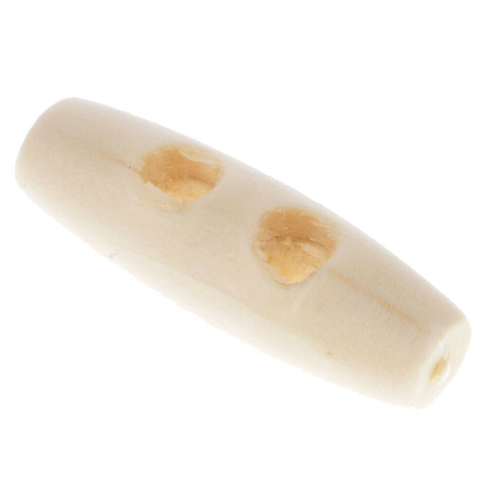 50Pcs Natural Wood WOODEN TOGGLE BUTTONS for Sewing Knitting 30x10mm