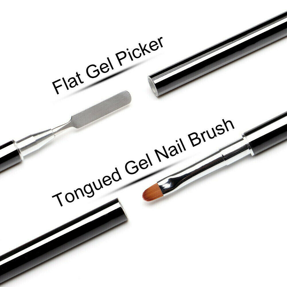 Professional Dual-ended Painting Pen Spatula Drawing UV Gel Brush Nail Art Pen@