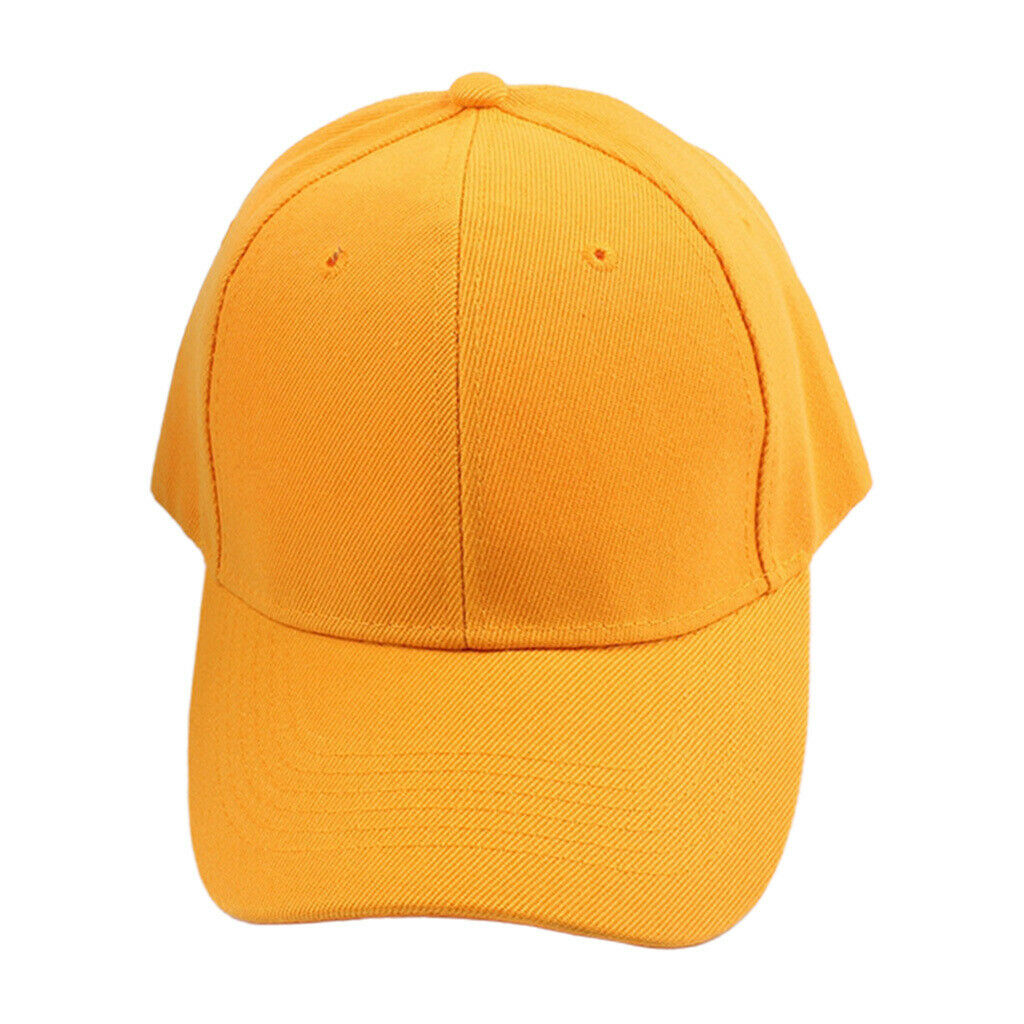 Solid Baseball   Adjustable Hiphop Outdoor Snapback Peaked Sun Hat Yellow