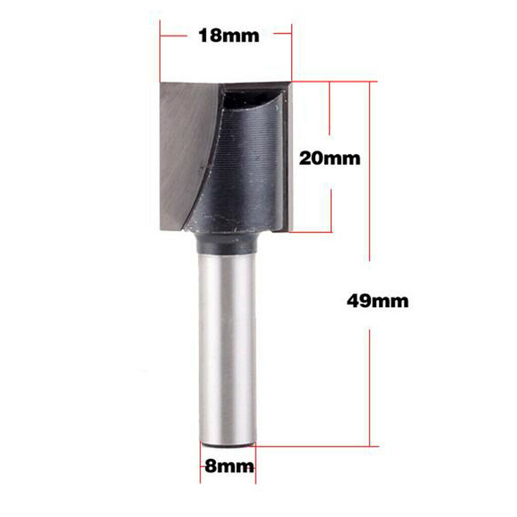 6 Mm 18mm Wood Tool for Straight Cutter And 2 Pcs 8mm Nut