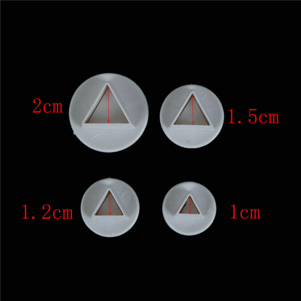 4pcs Triangle Plastic Cookie Cutter Fondant Cutter Mold Cake Decorating T.l8