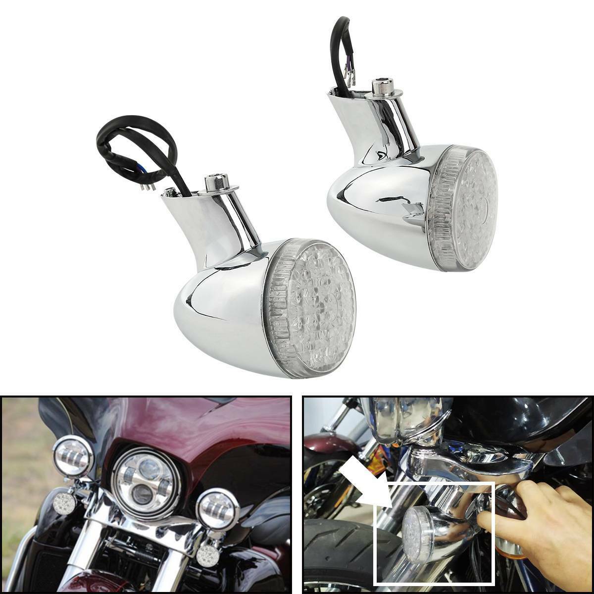 LED Bullet Turn Signal Light Fit For Road Glide FLTRX FLTRXS FLHTCUTG 2014-2020