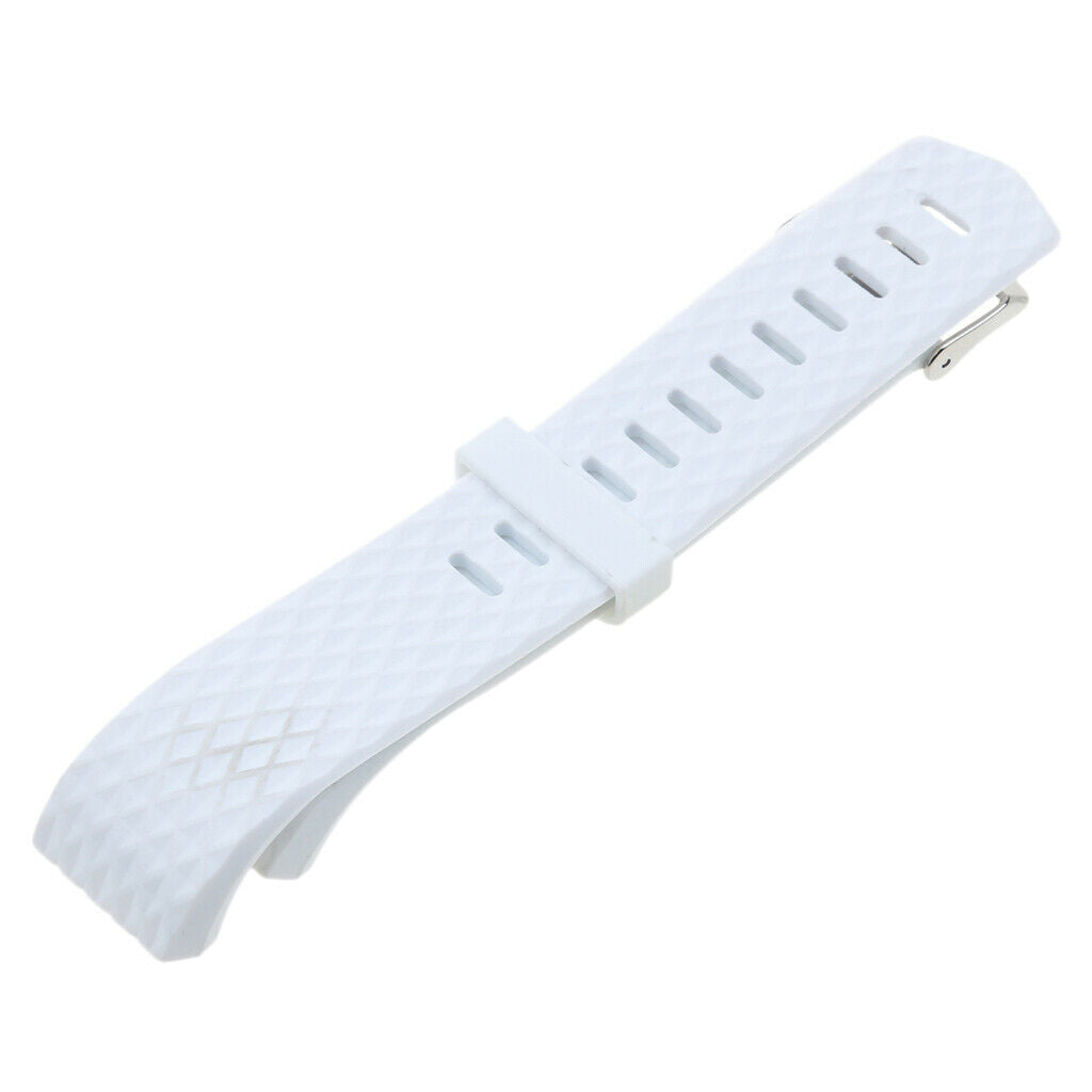 Silicone Rubber Watch Band Strap Diver's Men Lady for  Charge 2 White