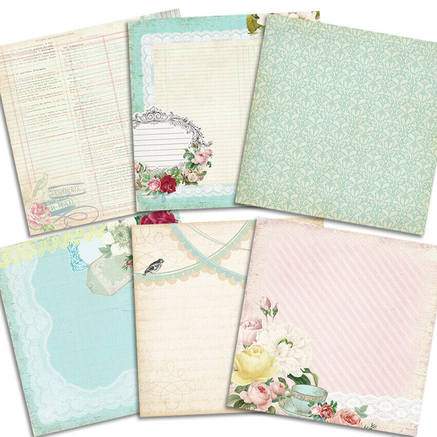 12PCS 6'' Floral Paper Pad Sheet Origami Scrapbooking Background Diary Handcraft