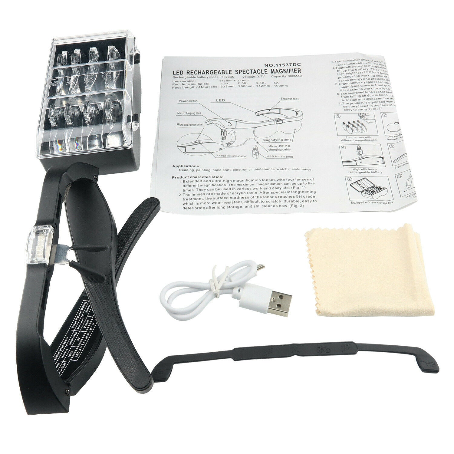 LED Magnifier Magnifying Glass for tattoo beauty surgical 1.5X 2.5X 3.5X 5.0X