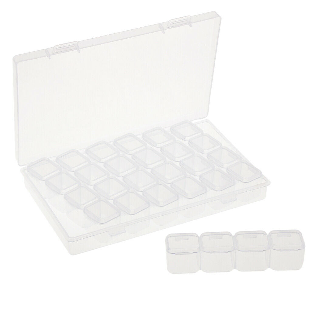 Plastic Organizer Container Box 28 Compartments Jewelry Storage Box with