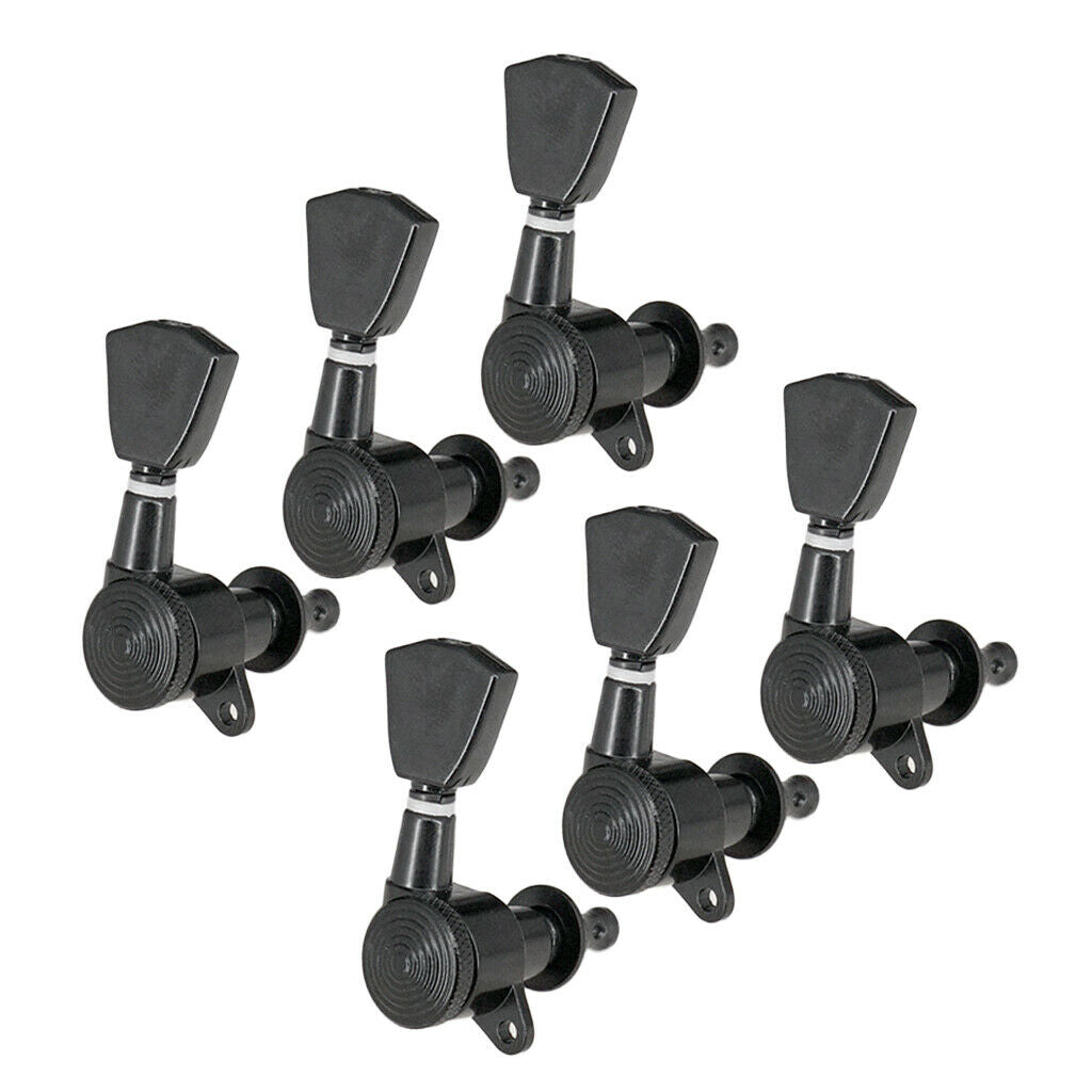 Guitar Lock Gear Tuners Tuning Pegs Machine Heads 6R for Folk Guitar Black