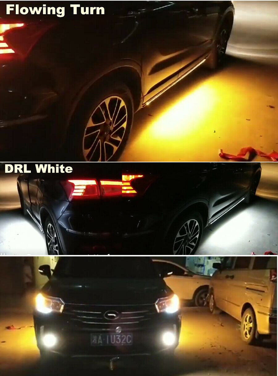 2X 60" LED Strips Sequential Flash Turn Signal White courtesy light Waterproof