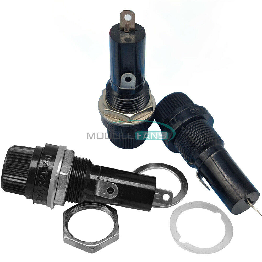 5x Panel Mounted Screw Glass 6x30mm Fuse Holder Bolt-On Car/Truck/Boat 12V-24VDC