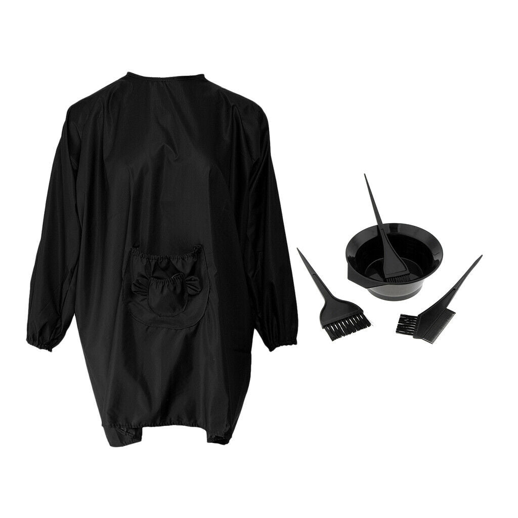 Salon Cape and Mixing Bowl Kit Apron For Barbers Easy to Clean 19x20'' Black