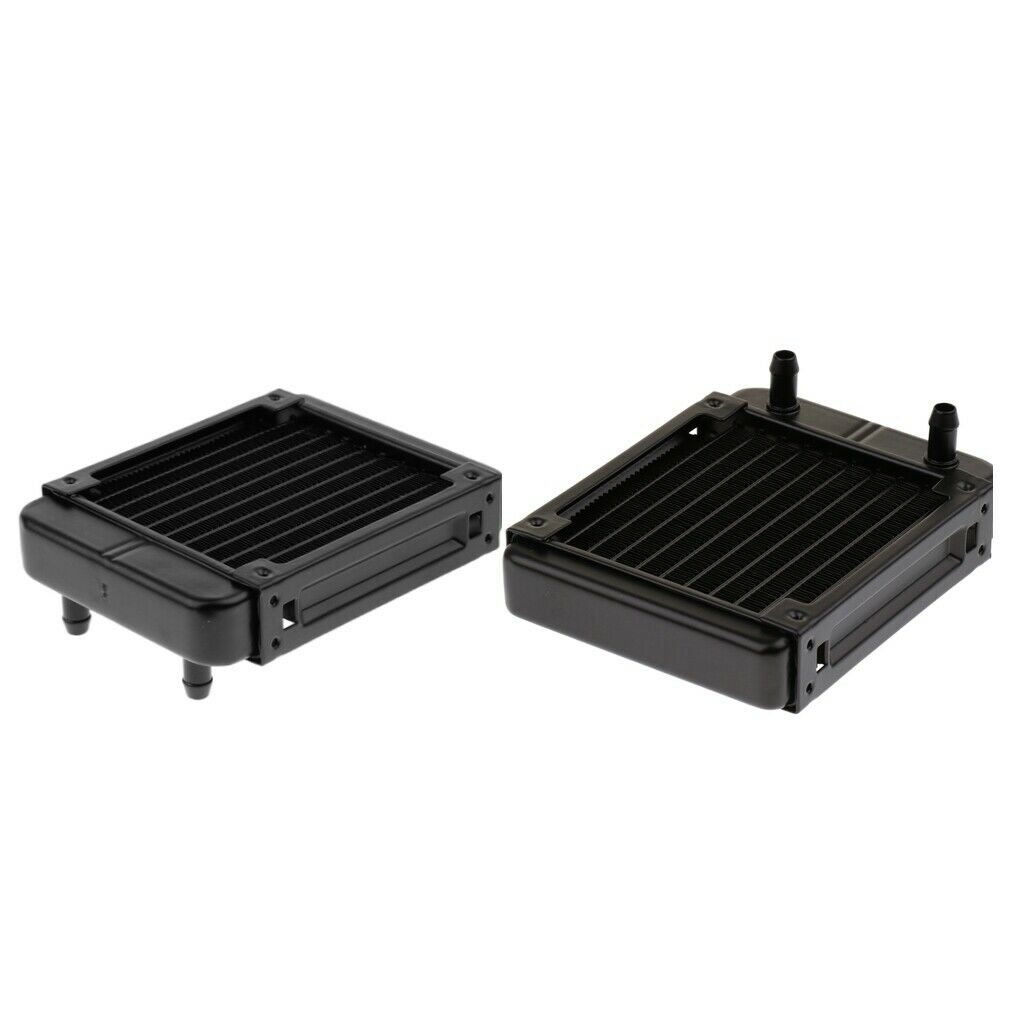 2Pcs Aluminum Radiator Water Heat Exchanger 10Pipes CPU 120mm Straight mouth