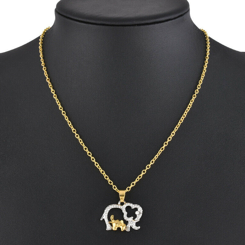 Baby/Mom/Dad Elephant Pendant Necklace With Crystal Jewelry Mother's Day Gift