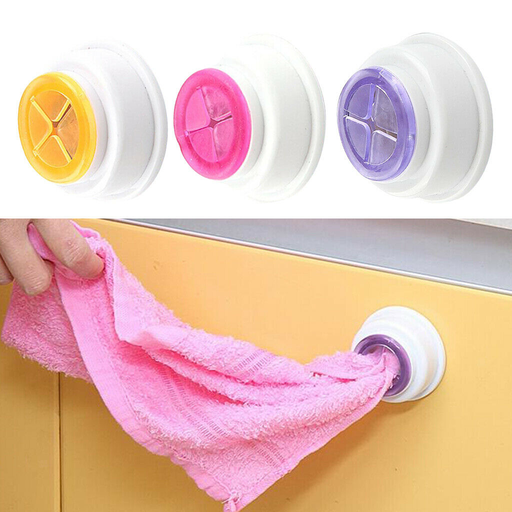 3 Pieces Tea Towel Holder Push In Dishcloth Hanger Wall Rack Bathroom New