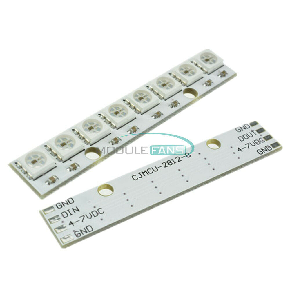 10PCS WS2812 WS2811 5050 RGB LED Lamp Panel Module 5V 8Bit Rainbow LED