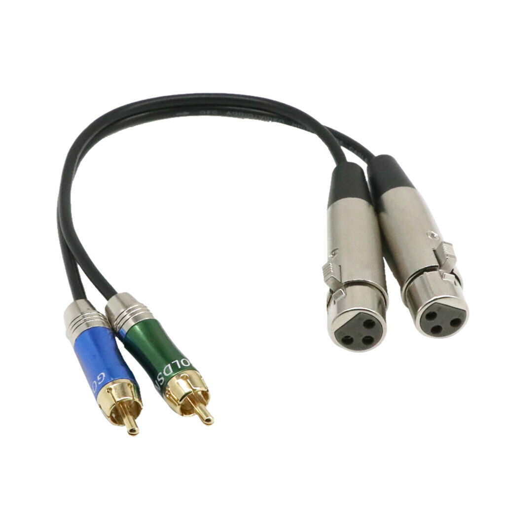 Dual XLR Female To Dual RCA Male Cable Adapter - 2-XLRF To 2-RCA Audio Cable