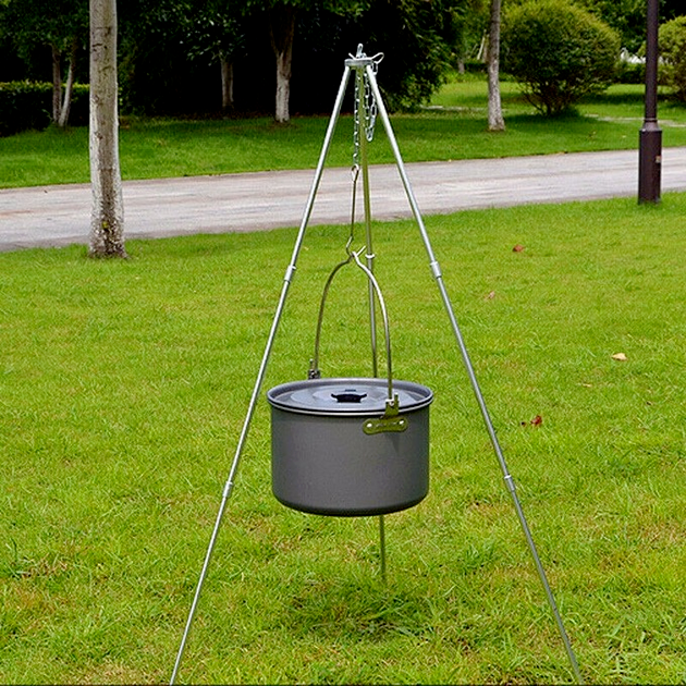 4LOutdoor Aluminium Big Pot Camping Hanging Pot Cookware Pot Cooking Picnic