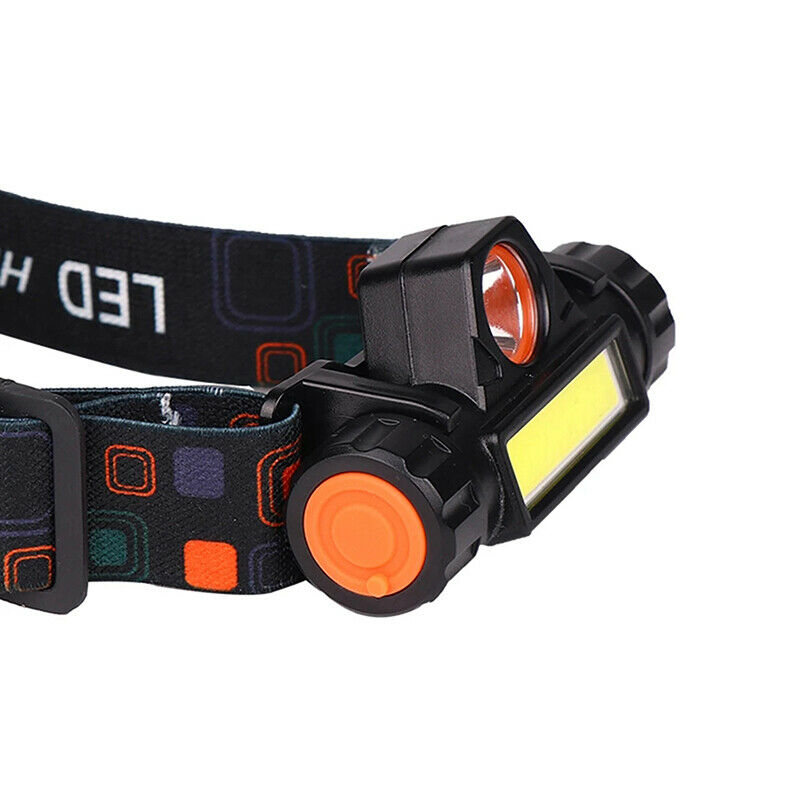 USB 18650 Rechargeable Battery LED Headlamp COB Work light 2 Mode With Ma.l8