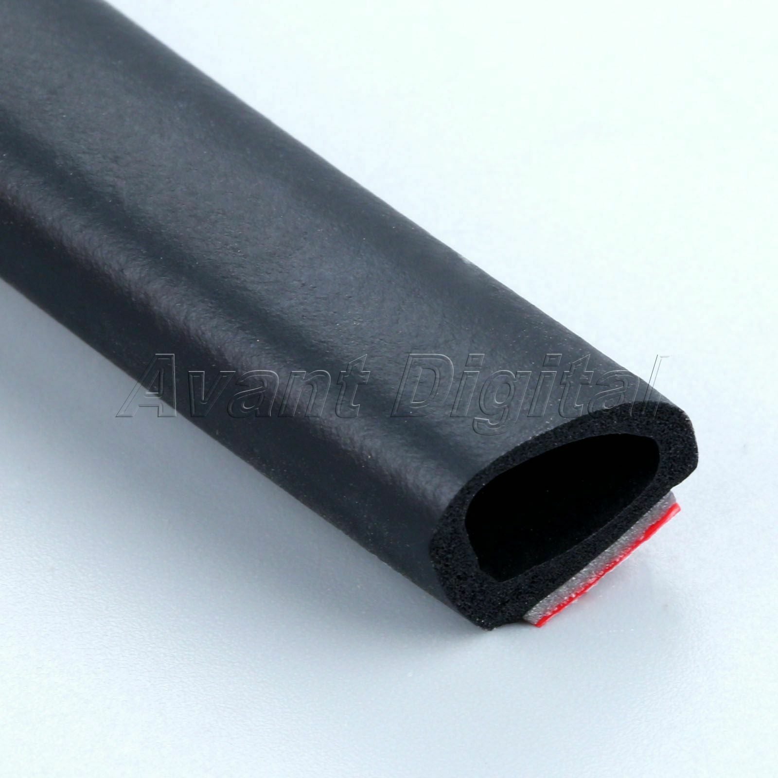 Rubber Dustproof Car Door Sealed Strip Sloping D Type Soundproof Seal 4m/13.12ft
