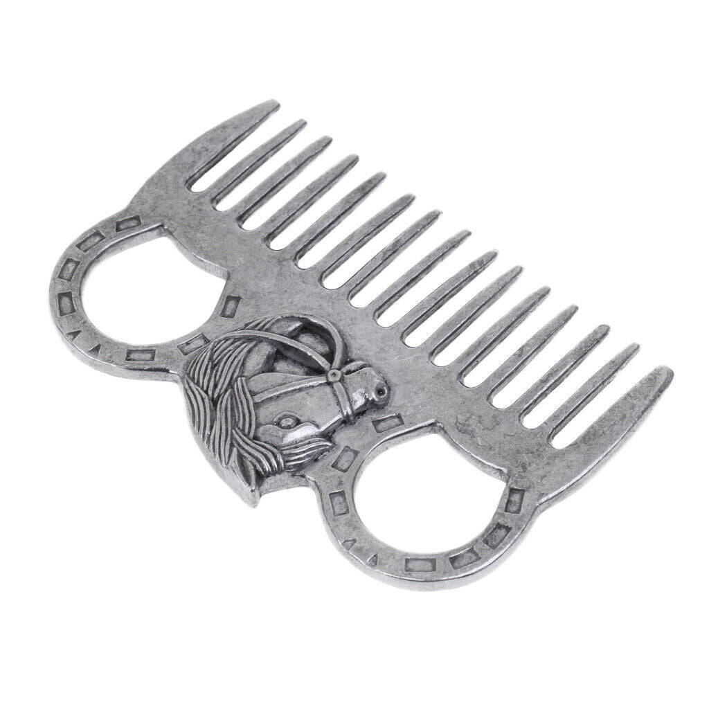 sturdy Steel Polished Horse Pony Grooming Comb Tool Currycomb Accessory