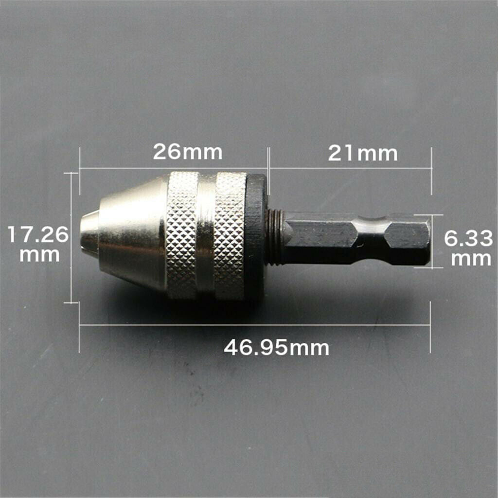 Power Drill Parts 1/4 Inch Hex Shank Keyless Drill Chuck Quick Change Bit Driver